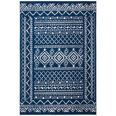 Safavieh 3 x 5 ft. Tulum Power Loomed Rectangle Area Rug Navy & Ivory TUL268N-3